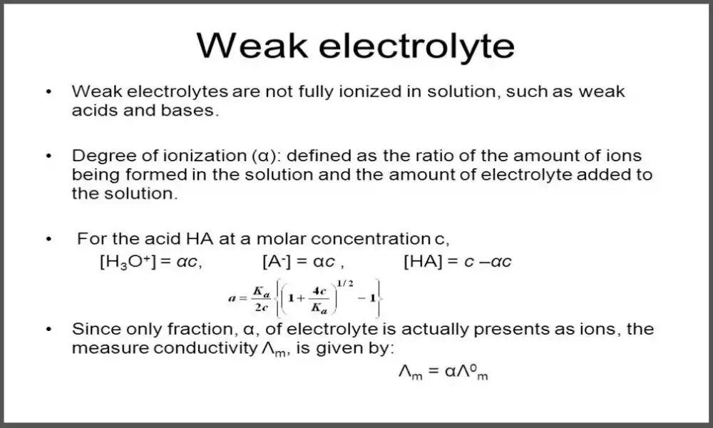 Weak Electrolytes